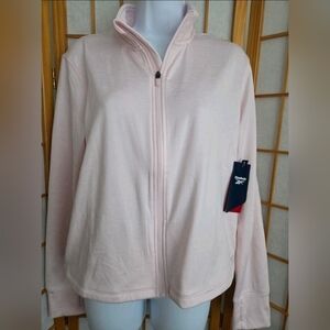 NWT WOMENS REEBOOK PINK SOFT POLYESTER FULL ZIP & POCKETS SPORT BLAZER MEDIUM